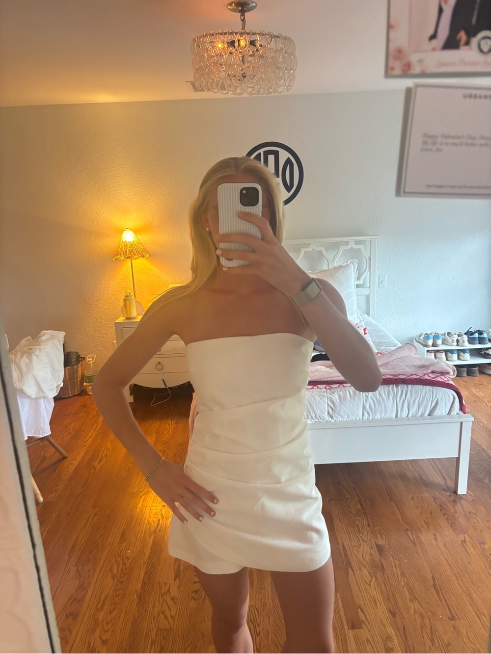 Zara Strapless Cream Mini Dress